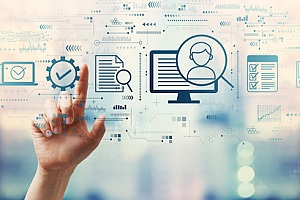 a finger pointing at an offender management system