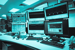 police station workstation software desk